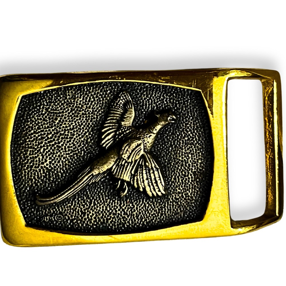 Vintage Award Design Medals 24k GP Peasant Detail Belt Buckle